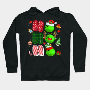 HOHOHO Santa Elf Reindeer Bowling Balls Xmas Light Christmas Hoodie